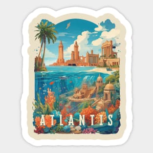 Atlantis Retro Design Sticker